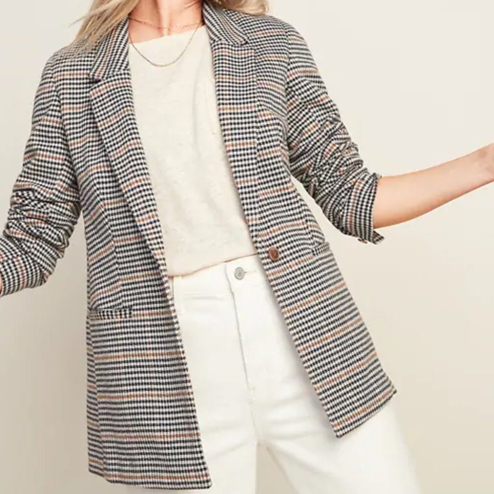 A New Day Houndstooth Plaid Blazer